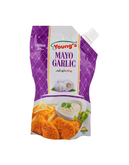 Youngs Mayo Garlic Sauce Pouch 200ml