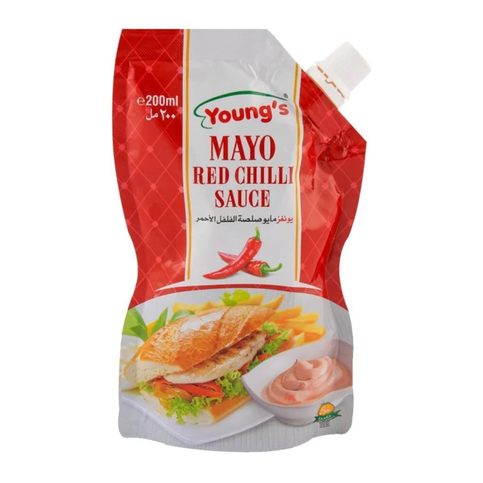 Youngs Mayo Red Chilli Sauce Pouch 200ml